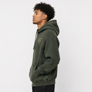 Sweat à capuche en molleton pour homme, effet vieilli, intérieur doux et chaud, finition délavée vintage, design durable, coupe confortable, idéal pour l'hiver et les occasions décontractées - Product Image 2