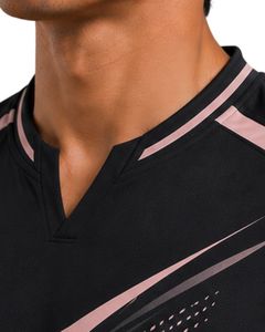 Black Pink Men Performance T Shirt Short Sleeve Sports Jersey Quick Dry Breathable <b>Athletic</b> Gym Training Workout Custom Tee Top - Product Image 6