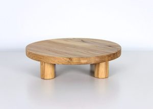 Plateau de service rond surélevé en bois de chêne, écologique et biodégradable, avec pieds cylindriques, pour hôtels et restaurants, logo personnalisé OEM, Vietnam - Product Image 3