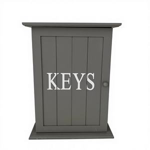 Porte-clés mural en bois de style moderne Diva Collections, à double niveau, avec 6 crochets, durable, design détachable - Product Image 1