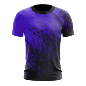 เสื้อยืดกีฬาคอกลมแขนสั้นผู้ชายแบบสั่งทำขายดี ผ้าถักเจอร์ซีย์ โพลีเอสเตอร์ 100% ระบายอากาศได้ดี แห้งเร็ว พิมพ์ลาย - Product Image 4