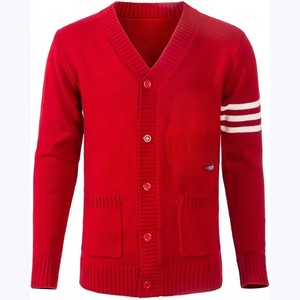 Men Button Knitted Plus Size <b>Sweater</b> Wholesale 100 Acrylic With Stripes Custom Sorority Fraternity Women - Product Image 1