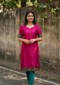 Most Beautiful Indian Casual and Office Daily Wear Satin Material Fancy <b>Kurtis</b> with Digital Print Simple <b>Kurtis</b> Collections - Product Image 2