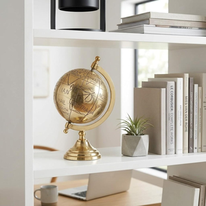 Globe Terrestre Vintage Fait Main en Laiton 11cm – Mini Carte du Monde, Ornement de Table, Décoration de Bureau, Accent pour Salle d'Étude, Inspiré des Voyages - Product Image 6