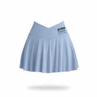 Falda Deportiva Casual de Verano para Mujer, Cintura Alta, para Tenis y Pickleball, de Poliéster Sólido, con Forro Incorporado, Cintura en Forma de V, Transpirable