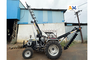 Herramienta de perforación y montaje de postes con estabilizador frontal y sistema hidráulico para tractor Mahindra - Product Image 3