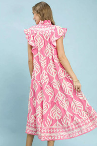 ชุดเดรสแม็กซี่พิมพ์ลายใบไม้พร้อมกระเป๋าจาก Umgee - Product Image 5