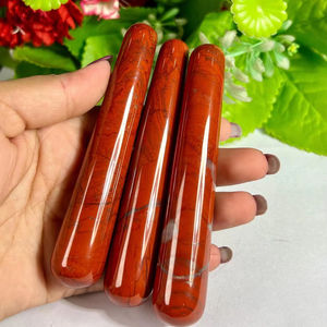 Varita de Cristal de Jaspe Rojo de 4 Pulgadas, Herramienta de Masaje de Piedra Natural, Terapia de Chakras Energéticos, Relajación, Bienestar Espiritual - Product Image 1