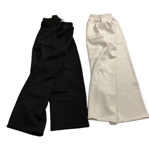 Pantalones de felpa francesa para hombre con cordón de peso pesado 360gsm 100% algodón, pantalones de chándal acogedores, pantalones holgados para hombre - Product Image 3