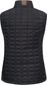Chaleco acolchado negro sin mangas para mujer con cuello alto y cierre de cremallera para el invierno, ropa informal cálida - Product Image 3