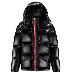 <b>Black</b> Hooded Puffer Jacket for <b>Men</b> Quilted Winter Coat Lightweight Full Zip Outdoor Casual Outerwear Fashion Clothing Custom - Product Image 1