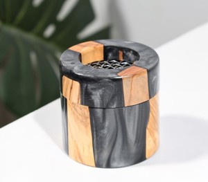 Moderno y Compacto Quemador de Incienso Árabe Mabkhara Bakhoor, Diseño de Madera y Resina Ecológica, Estilo Dubái, Decoración Religiosa de Lujo para el Hogar - Product Image 3