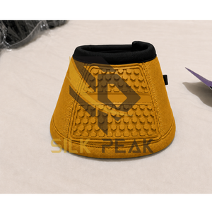 Botas de protección para caballos de lujo, personalizadas, de color amarillo sólido, con tela de malla transpirable y diseño hexagonal para protección de las patas. - Product Image 2