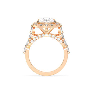 Bague de fiançailles REYES personnalisée en or rose 14 carats avec halo de moissanite pour femme, bijoux fins de haute qualité certifiés GRA pour femme - Product Image 6