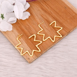 Best Quality Women's Elegant <b>Gold</b> <b>Plated</b> <b>Hoops</b> <b>Earrings</b> Statement Jewelry With Classic Style for Party - Product Image 3