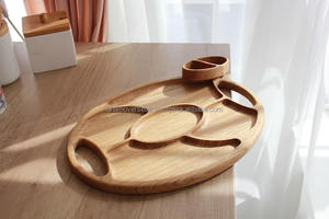 Plateau à feuilles avec logo personnalisé-OEM/ODM Plateau de service en bois pour hôtels - Product Image 2