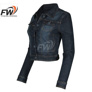 Chaquetas Vaqueras Cortas Multicolores de Alta Calidad OEM para Mujer, Chaqueta Vaquera Informal de Manga Larga, Chaqueta Vaquera Transpirable para Mujer - Product Image 3