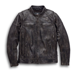 <b>Mens</b> Distressed <b>Leather</b> Motorcycle <b>Jacket</b> Convertible Casual Biker <b>Jacket</b> Harley Dauntless Convertible <b>Leather</b> <b>Jacket</b> - Product Image 1