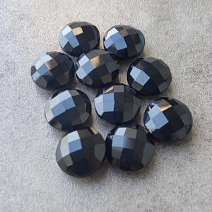 Pierre précieuse naturelle calibrée de qualité AAA+ en onyx noir, taille briolette ronde, pour la fabrication de bijoux, toutes tailles, vente en gros - Product Image 4