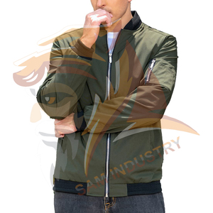Chaqueta de Satén Bordada con Logotipo Personalizado para Hombre, Chaqueta de Moda con Cierre de Cremallera, Chaquetas de Satén para Hombre - Product Image 6