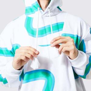 Sublimation design Blank Cut off High Quality Streetwear Pullover and Large Drawstring Shorts Two Piece Men's Sweatshirts Set - Product Image 5