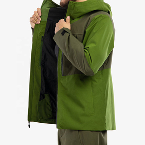 Veste de ski réversible imperméable écologique à capuche pour homme, vêtements d'extérieur sportifs d'hiver, en toile verte et polyester - Product Image 2