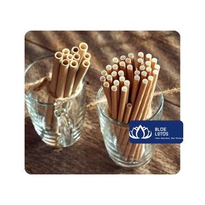 [MEILLEURES VENTES] Pailles à boire réutilisables en bambou Blue Lotus pour jus et smoothies, écologiques, pour les cafés et les services de restauration, Vietnam - Product Image 1