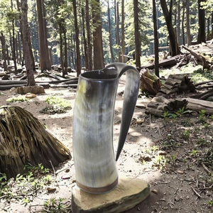 Indian Factory Handicrafts Original Viking Style Polished Buffalo Horn Drinking Mugs New Design Natural Crafts - Product Image 4