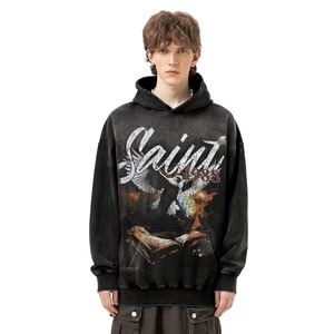 Sudadera con Capucha de Alta Calidad, 100% Algodón, Gruesa, Estilo Urbano para Hombre, con Diseño de Logotipo Personalizado, Lisa, de Forro Polar para Invierno - Product Image 4