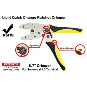 Kit d'outils de sertissage à cliquet à changement rapide AMP Superseal 1.0 pour bornes à barillet ouvert - Product Image 2