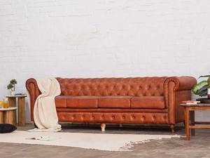 Modern Duraster Chesterfield Three Seater Genuine Leather <b>Sofa</b> Tufted Back Rolled Arms Eco-Friendly <b>Wood</b> <b>Frame</b> <b>for</b> Living Room - Product Image 5