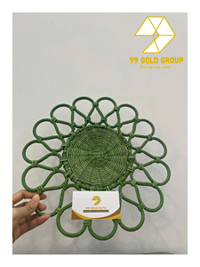 Premium Eco-Friendly Durable Vintage Round Rattan <b>Plate</b> Set-Handcrafted Sunflower <b>Mats</b> & Pads - Product Image 3