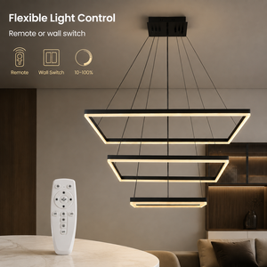 Lustre moderne en fer, télécommande à intensité variable, LED tricolore, hauteur réglable, pour salle à manger, salon, restaurant - Product Image 4