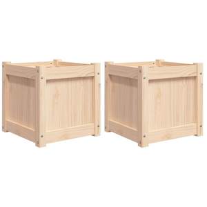 Juego de 2 Macetas de Madera de Pino Natural Sólido para Jardín, 15.7x15.7x15.7 Pulgadas, Macetas y Jardineras - Product Image 2