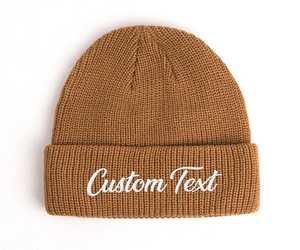 Bonnet en tricot personnalisé brodé unisexe, chaud pour l'hiver, avec revers, personnalisable avec nom et logo, en acrylique doux, pour hommes et femmes - Product Image 3