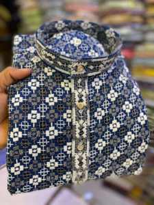 ชุดคุर्ตา ปาจามา ปักลายชิกันการี สำหรับผู้ชาย งานแต่งงานแบบอินเดีย ชุดพิธีการสำหรับผู้ชาย - Product Image 3