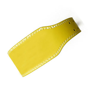 Cinturón de Levantamiento de Pesas de Cuero Amarillo con Hebilla Ajustable, Soporte Lumbar para Entrenamiento de Fuerza, Unisex, para Gimnasio - Product Image 5