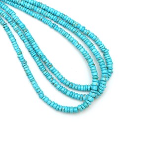 Cuentas Redondas Lisas de Turquesa Genuina de Arizona de 2.5-4.5mm, Hilo Suelto Sleeping Beauty para Suministros de Fabricación de Joyas a Granel - Product Image 1