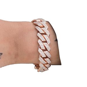 Bijoux Hip Hop de luxe en argent Sterling 925 pour hommes glacé Vvs diamant Mossanite cubain lien chaîne Bracelet Hip Hop bijoux de mode - Product Image 1