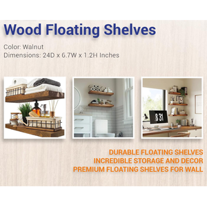 Étagères flottantes en bois sculpté Smart Art, lot de 2, étagères murales rustiques en bois massif pour salon, salle de bain, ferme - Product Image 5