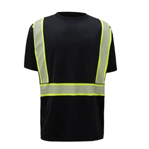 Roadway Safety <b>Yellow</b> Reflective Knitted Breathable Eco-Friendly Safety T-Shirts for Men Summer Work wear - Product Image 2