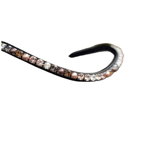 Best Quality 100% Genuine Leather Equestrian Horse Brow Band Durable Bling <b>Crystals</b> Custom Design <b>Top</b> Indian Wholesale - Product Image 1