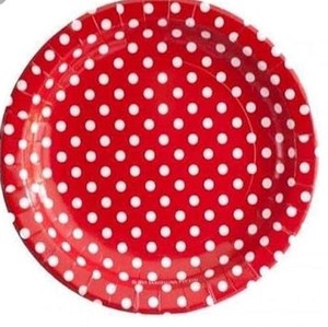Assiettes en papier jetables à pois colorés de qualité alimentaire avec logo personnalisé pour les fêtes d'anniversaire modernes - Product Image 6