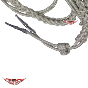 Aiguillette de parade tressée argentée, Aiguillette russe soviétique, Aiguillette torsadée avec pointe métallique - Product Image 3