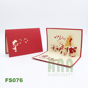 ANN HANDICRAFT FS076 Tarjeta de felicitación troquelada 3D personalizada hecha a mano con diseño de boda 'Gracias', regalo de amistad en papel - Product Image 6