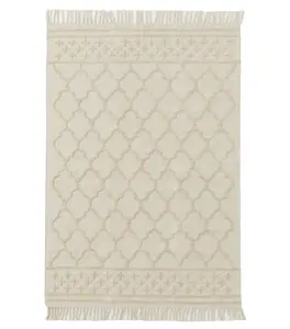 Tappeti Dhurrie in lana intrecciata a mano in India tappeto trapuntato in cotone con nappine di alta qualità