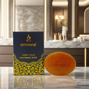 SIRIMONA Herbal Honey Gold Face Soap for Adults Dry Whitening Anti-Wrinkle Clay Formula Facial <b>Cleanser</b> for Oily Sensitive Skin - Product Image 3