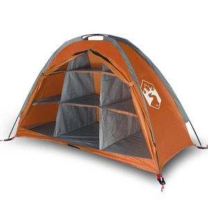Carpa de Almacenamiento Impermeable con 9 Compartimentos, Gris y Naranja, para Camping - Product Image 2