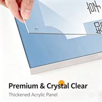 Cadre d'affichage magnétique transparent A4 en acrylique - Grand support magnétique mural avec présentoir magnétique