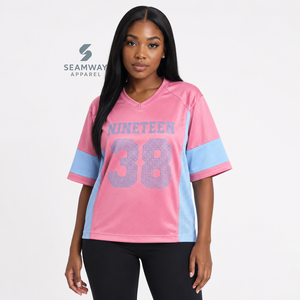เสื้อฟุตบอลผู้หญิง Jack And Jill Of America แบบวิบวับ คอวี แขนสั้น ผ้าตาข่าย ระบายความชื้น เสื้อทีมสำหรับการแสดง - Product Image 5